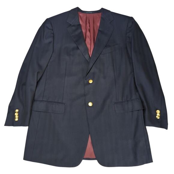 Ermenegildo Zegna Trofeo Su Misura Blazer Navy Wool Gold Button Jacket 42R - Picture 1 of 13